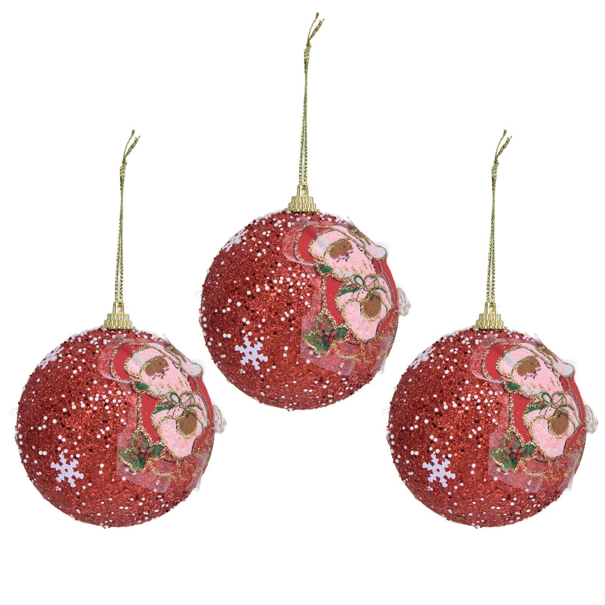 3PCS Christmas Ball Foam Hanging Christmas Tree Ornament for Festival Party DecorationRed
