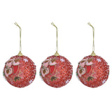 3PCS Christmas Ball Foam Hanging Christmas Tree Ornament for Festival Party DecorationRed - 45-Degree Angle