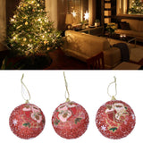 3PCS Christmas Ball Foam Hanging Christmas Tree Ornament for Festival Party DecorationRed