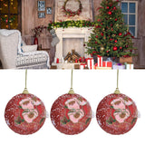 3PCS Christmas Ball Foam Hanging Christmas Tree Ornament for Festival Party DecorationRed - Extra Image