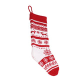 Large Knitted Christmas Stocking with Candy Bag Lovely Christmas Decorations Hanging StockingsDouble Deer - Front View