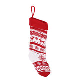 Large Knitted Christmas Stocking with Candy Bag Lovely Christmas Decorations Hanging StockingsDouble Deer - Top-Down View