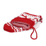 Large Knitted Christmas Stocking with Candy Bag Lovely Christmas Decorations Hanging StockingsDouble Deer - Extra Image