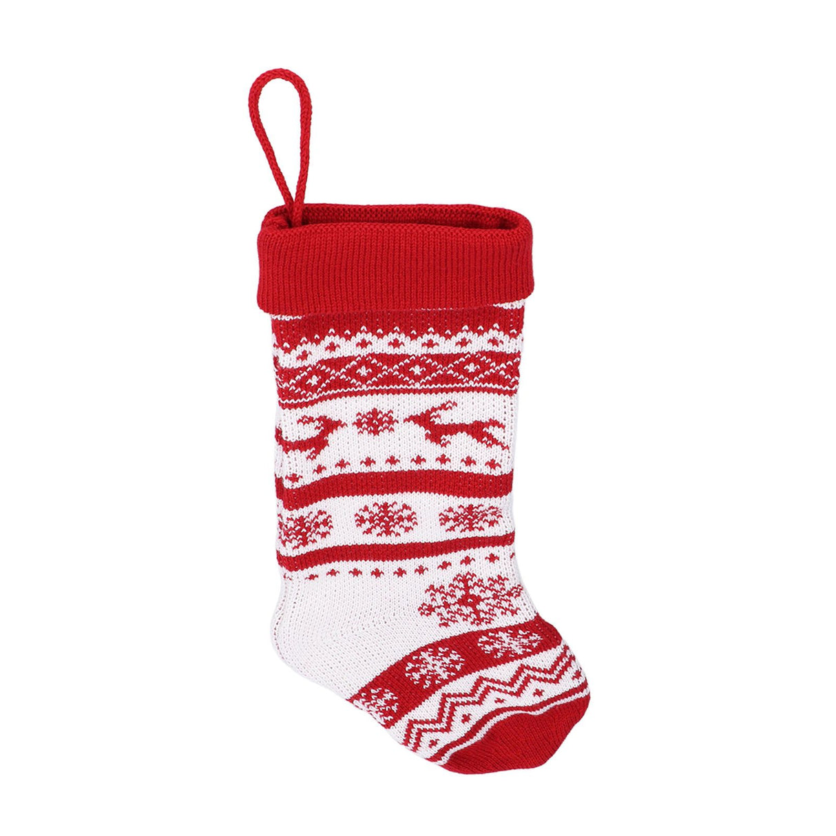 Large Knitted Christmas Stocking with Candy Bag Lovely Christmas Decorations Hanging StockingsDouble Deer