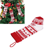 Large Knitted Christmas Stocking with Candy Bag Lovely Christmas Decorations Hanging StockingsDouble Deer - Extra Image