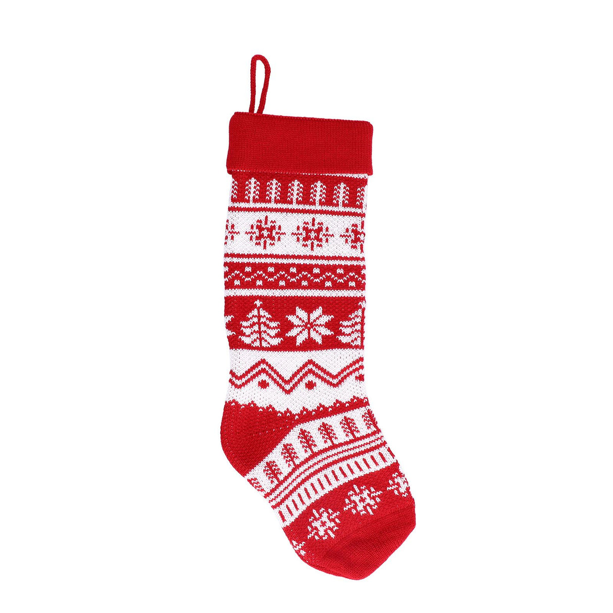 Large Knitted Christmas Stocking with Candy Bag Lovely Christmas Decorations Hanging StockingsChristmas Trees