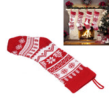 Large Knitted Christmas Stocking with Candy Bag Lovely Christmas Decorations Hanging StockingsChristmas Trees - Extra Image