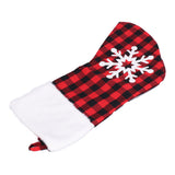 Christmas Stocking Gift Bags Cute Decals Large Capacity Exquisite Workmanship Brighter Color Large Christmas StockingSnowflake - Side View