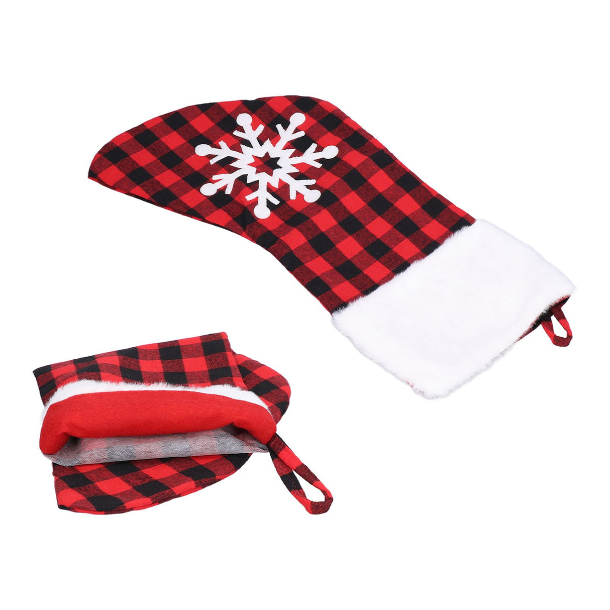 Christmas Stocking Gift Bags Cute Decals Large Capacity Exquisite Workmanship Brighter Color Large Christmas StockingSnowflake