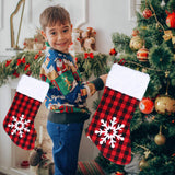 Christmas Stocking Gift Bags Cute Decals Large Capacity Exquisite Workmanship Brighter Color Large Christmas StockingSnowflake - Extra Image