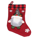 Christmas Stocking with Faceless Doll Decor Home Shop Party Xmas Tree Gift Bag Ornament PendantRed