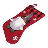 Christmas Stocking with Faceless Doll Decor Home Shop Party Xmas Tree Gift Bag Ornament PendantRed - 45-Degree Angle