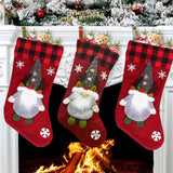 Christmas Stocking with Faceless Doll Decor Home Shop Party Xmas Tree Gift Bag Ornament PendantRed - Extra Image