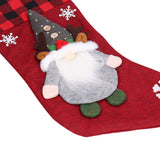 Christmas Stocking with Faceless Doll Decor Home Shop Party Xmas Tree Gift Bag Ornament PendantRed