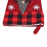 Christmas Stocking with Faceless Doll Decor Home Shop Party Xmas Tree Gift Bag Ornament PendantRed
