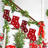 Christmas Stocking Gift Bag Xmas Tree Hanging Pendant Craft for Home Party Decorative OrnamentRed