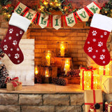 Christmas Stocking Gift Bag Xmas Tree Hanging Pendant Craft for Home Party Decorative OrnamentRed