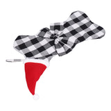 Christmas Tree Decorations Polyester Grids Pattern Christmas Hanging Stocking Pendant Children Gift Bag(Black White ) - 45-Degree Angle