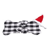 Christmas Tree Decorations Polyester Grids Pattern Christmas Hanging Stocking Pendant Children Gift Bag(Black White ) - Extra Image