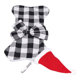 Christmas Tree Decorations Polyester Grids Pattern Christmas Hanging Stocking Pendant Children Gift Bag(Black White ) - Extra Image