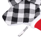 Christmas Tree Decorations Polyester Grids Pattern Christmas Hanging Stocking Pendant Children Gift Bag(Black White ) - Extra Image