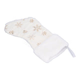 Polyester Christmas Stocking Pendant with Embroidery Snowflake Pattern Xmas Tree Decoration OrnamentGold