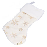Polyester Christmas Stocking Pendant with Embroidery Snowflake Pattern Xmas Tree Decoration OrnamentGold