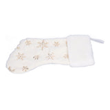 Polyester Christmas Stocking Pendant with Embroidery Snowflake Pattern Xmas Tree Decoration OrnamentGold