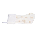 Polyester Christmas Stocking Pendant with Embroidery Snowflake Pattern Xmas Tree Decoration OrnamentGold - Extra Image