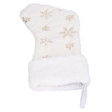 Polyester Christmas Stocking Pendant with Embroidery Snowflake Pattern Xmas Tree Decoration OrnamentGold - Extra Image