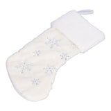 Polyester Christmas Stocking Pendant with Embroidery Snowflake Pattern Xmas Tree Decoration OrnamentSilver
