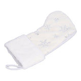 Polyester Christmas Stocking Pendant with Embroidery Snowflake Pattern Xmas Tree Decoration OrnamentSilver - Top-Down View