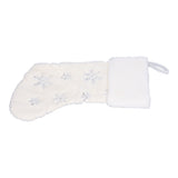 Polyester Christmas Stocking Pendant with Embroidery Snowflake Pattern Xmas Tree Decoration OrnamentSilver - Low Angle