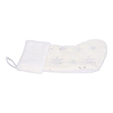 Polyester Christmas Stocking Pendant with Embroidery Snowflake Pattern Xmas Tree Decoration OrnamentSilver - Extra Image
