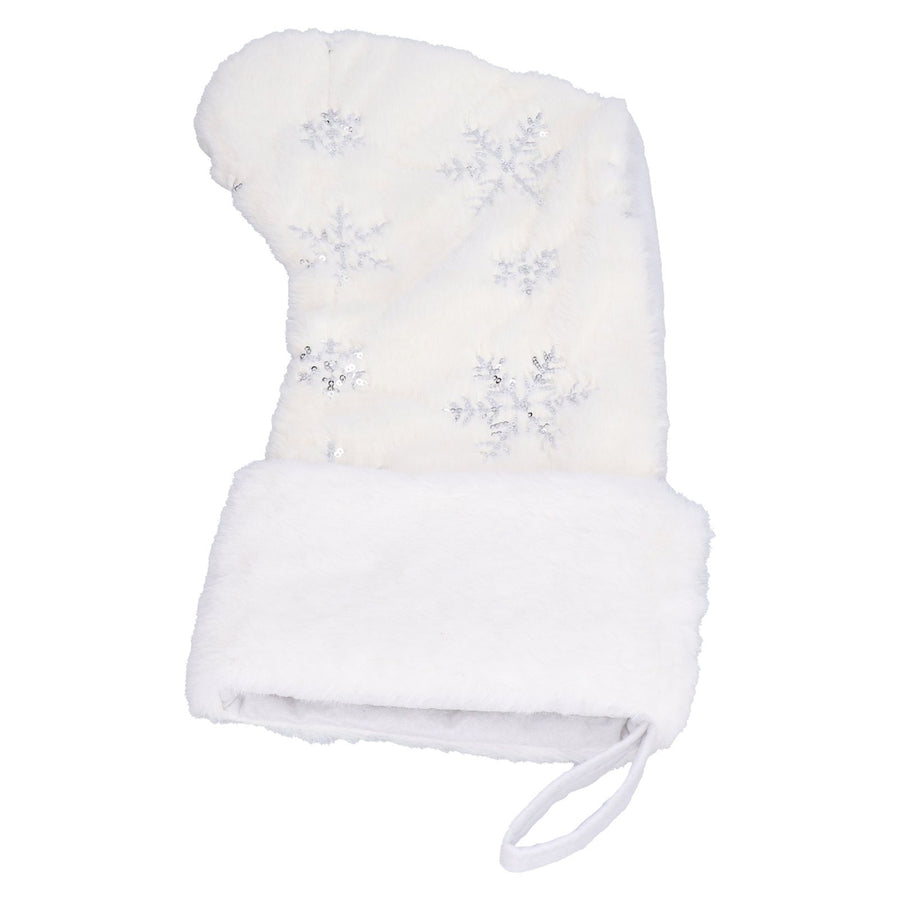 Polyester Christmas Stocking Pendant with Embroidery Snowflake Pattern Xmas Tree Decoration OrnamentSilver