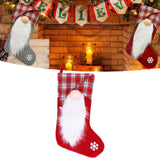 Christmas Stocking Christmas Tree Ornament Gift Bag Christmas Pendant Stocking for Home Party DecorationRed