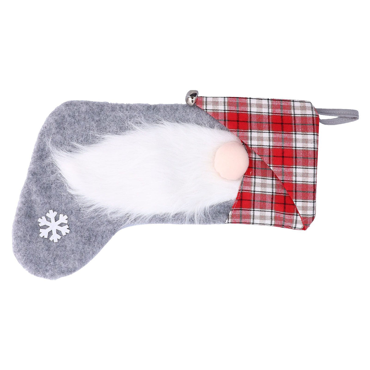 Christmas Stocking Christmas Tree Ornament Gift Bag Christmas Pendant Stocking for Home Party DecorationGray