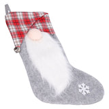 Christmas Stocking Christmas Tree Ornament Gift Bag Christmas Pendant Stocking for Home Party DecorationGray - Extra Image