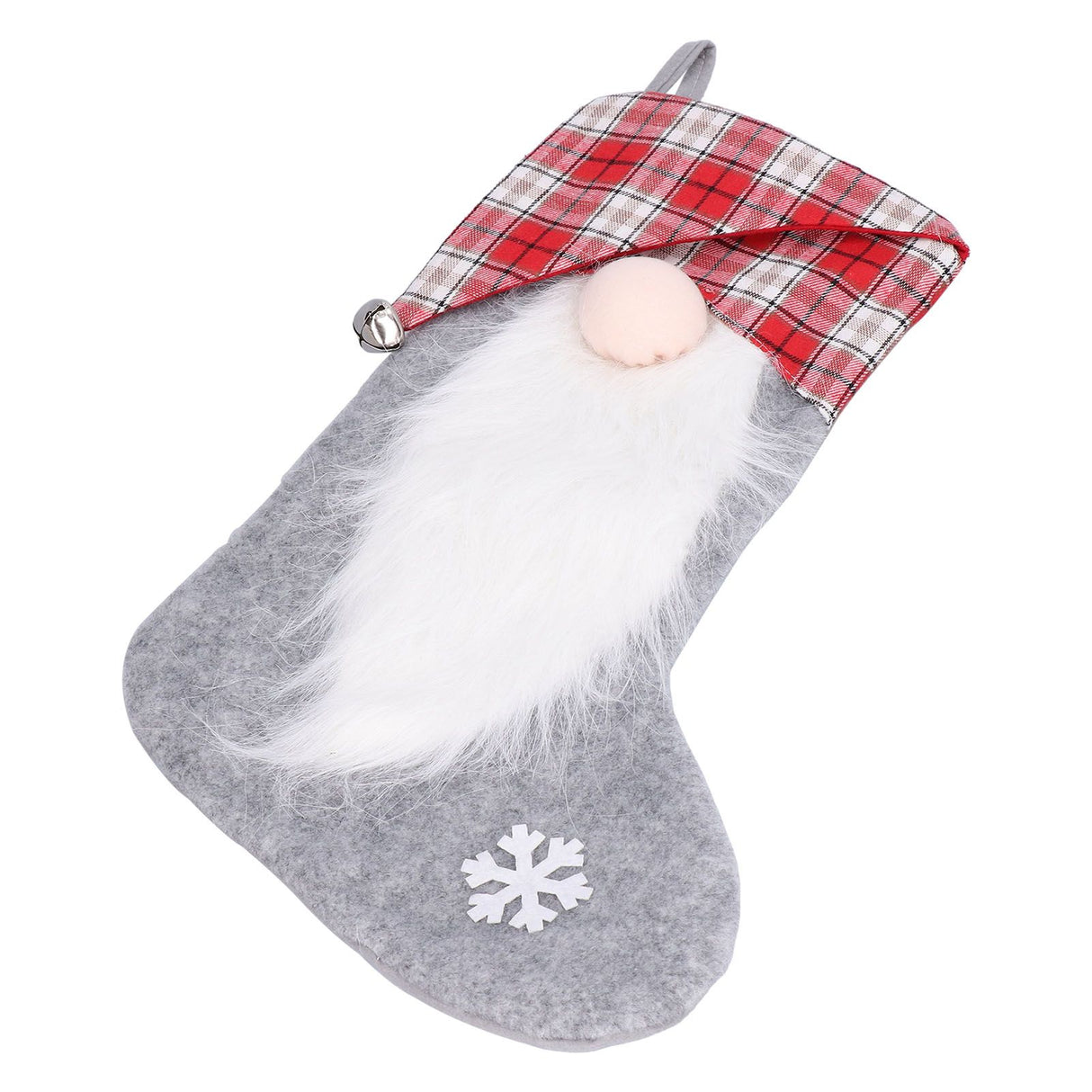 Christmas Stocking Christmas Tree Ornament Gift Bag Christmas Pendant Stocking for Home Party DecorationGray