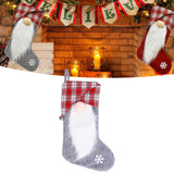 Christmas Stocking Christmas Tree Ornament Gift Bag Christmas Pendant Stocking for Home Party DecorationGray - Extra Image
