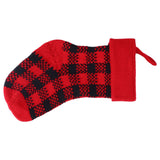 Mini Knitting Christmas Stocking Acrylic Fiber Xmas Tree Hanging Pendant Ornament Home Party Decoration(Red Black ) - Side View