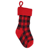 Mini Knitting Christmas Stocking Acrylic Fiber Xmas Tree Hanging Pendant Ornament Home Party Decoration(Red Black ) - Close-Up Angle