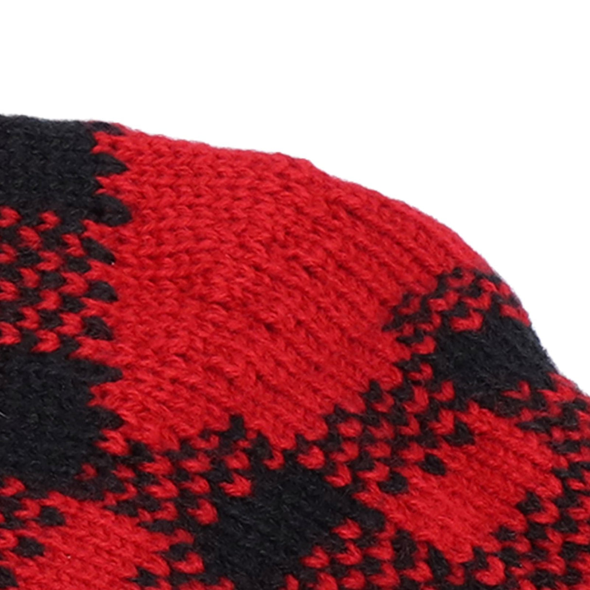 Mini Knitting Christmas Stocking Acrylic Fiber Xmas Tree Hanging Pendant Ornament Home Party Decoration(Red Black )