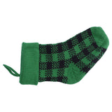 Mini Knitting Christmas Stocking Acrylic Fiber Xmas Tree Hanging Pendant Ornament Home Party Decoration(Black Green )