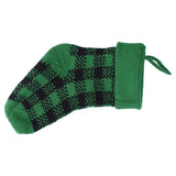 Mini Knitting Christmas Stocking Acrylic Fiber Xmas Tree Hanging Pendant Ornament Home Party Decoration(Black Green ) - Side View