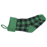Mini Knitting Christmas Stocking Acrylic Fiber Xmas Tree Hanging Pendant Ornament Home Party Decoration(Black Green )