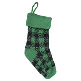 Mini Knitting Christmas Stocking Acrylic Fiber Xmas Tree Hanging Pendant Ornament Home Party Decoration(Black Green )