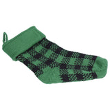 Mini Knitting Christmas Stocking Acrylic Fiber Xmas Tree Hanging Pendant Ornament Home Party Decoration(Black Green )