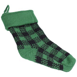 Mini Knitting Christmas Stocking Acrylic Fiber Xmas Tree Hanging Pendant Ornament Home Party Decoration(Black Green )