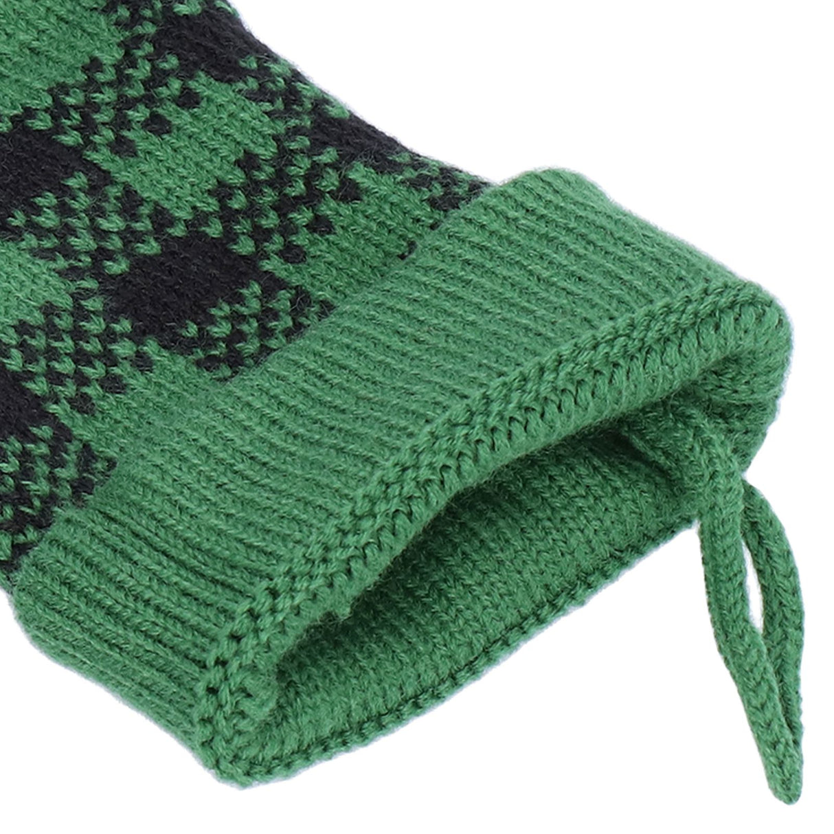 Mini Knitting Christmas Stocking Acrylic Fiber Xmas Tree Hanging Pendant Ornament Home Party Decoration(Black Green )